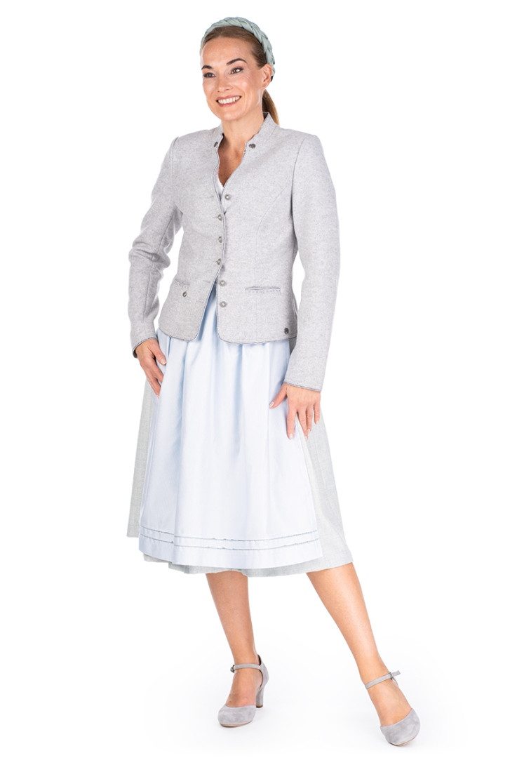 Spieth & Wensky Trachtenjacke Walkjacke Damen - HALFING - silber – Bild 3 von 3