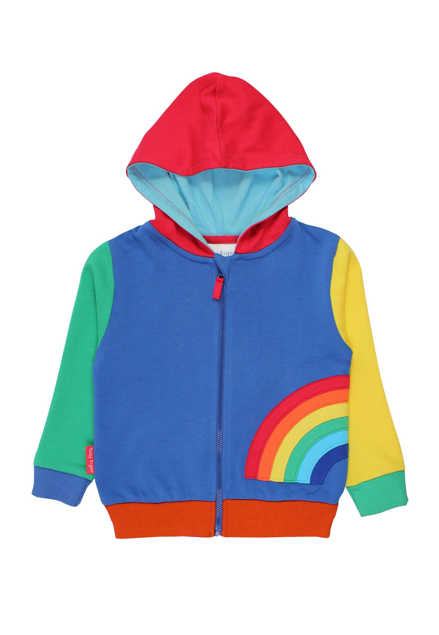 Toby Tiger Sweatjacke Sweatjacke mit Regenbogen Applikation
