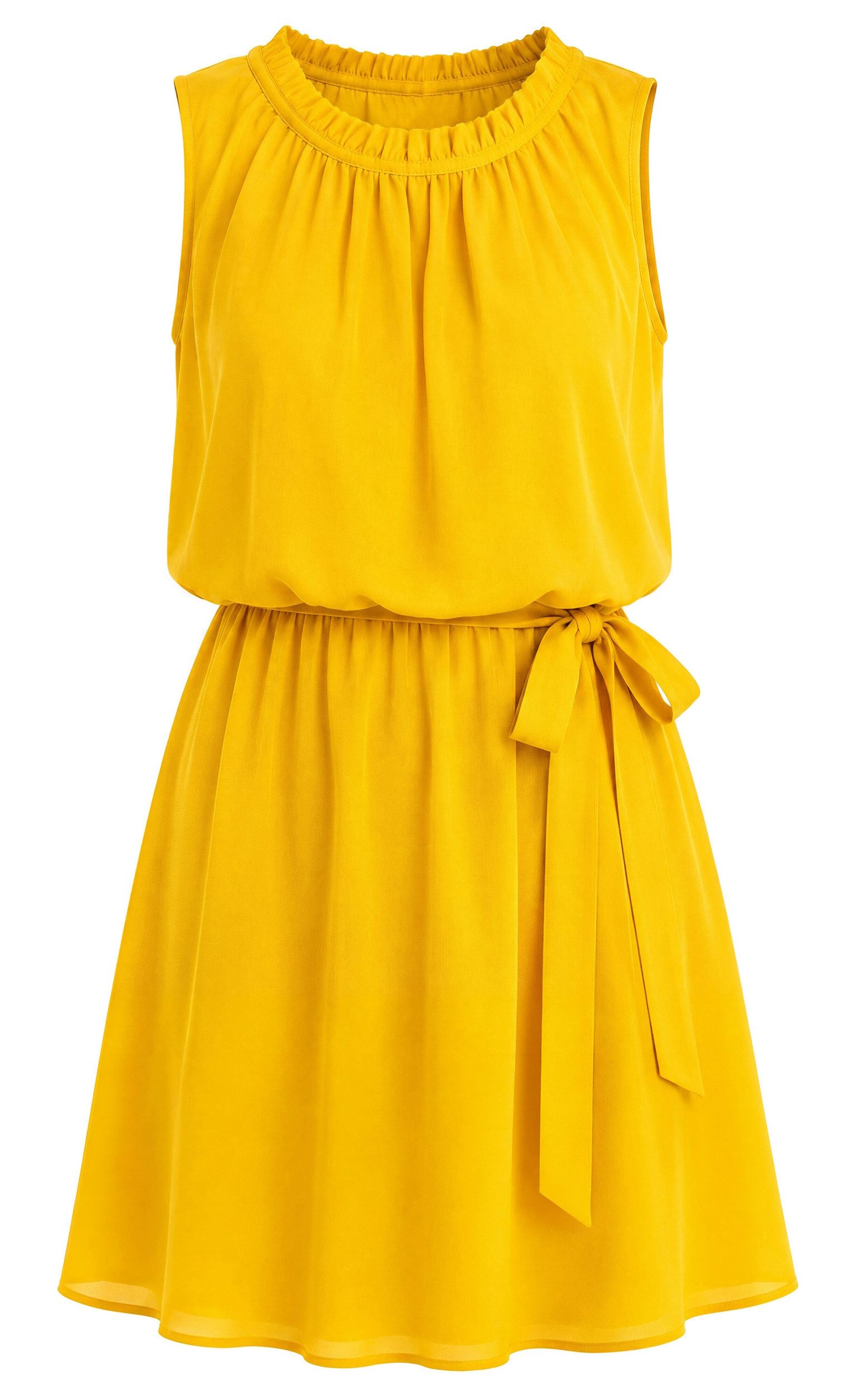 Awama Minikleid ärmellos, mit Bindegürtel