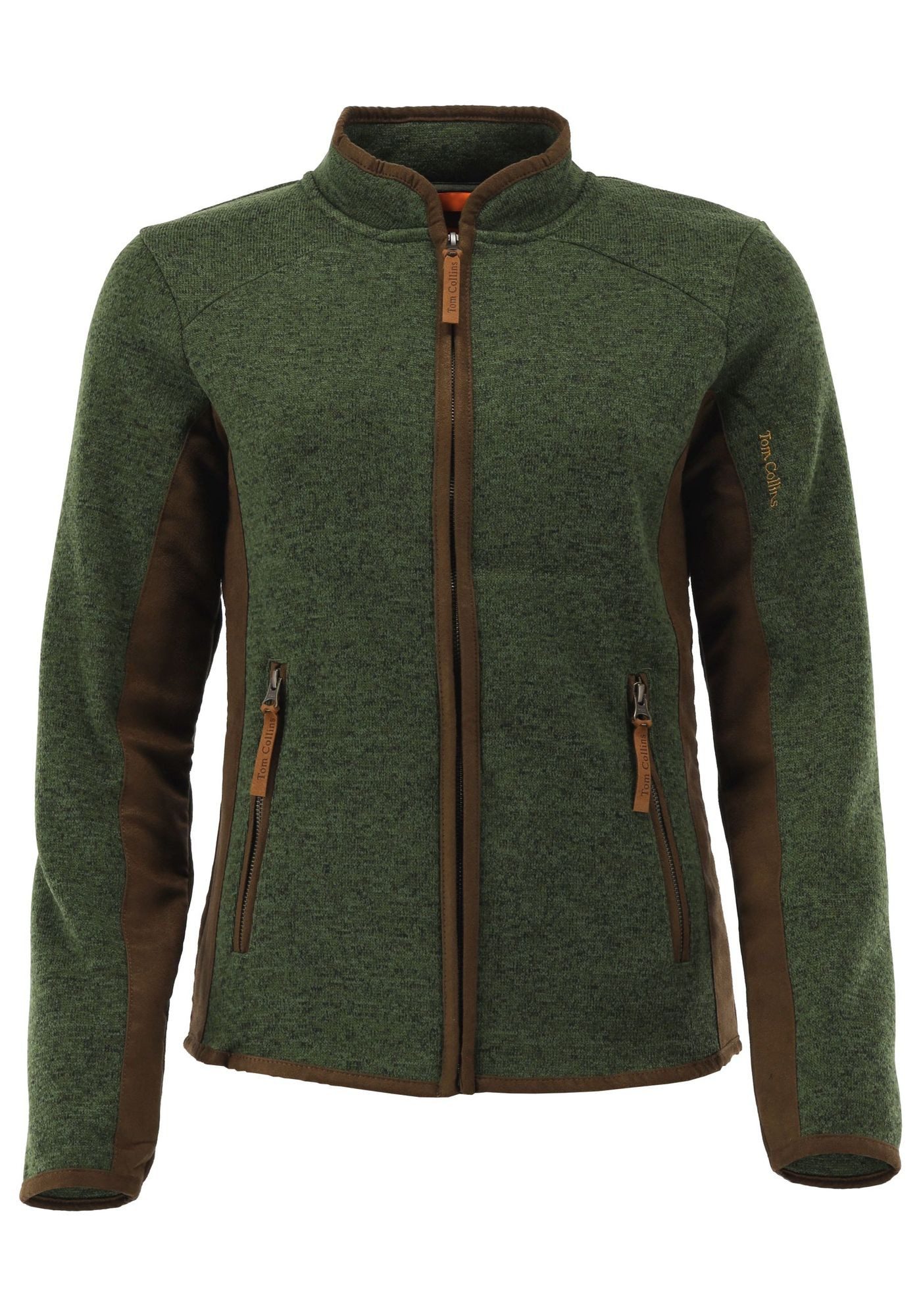 Tom Collins Strickfleecejacke Detit Fleece-Übergangsjacke mit Kontraststoff und hochgeschlossenem Kragen