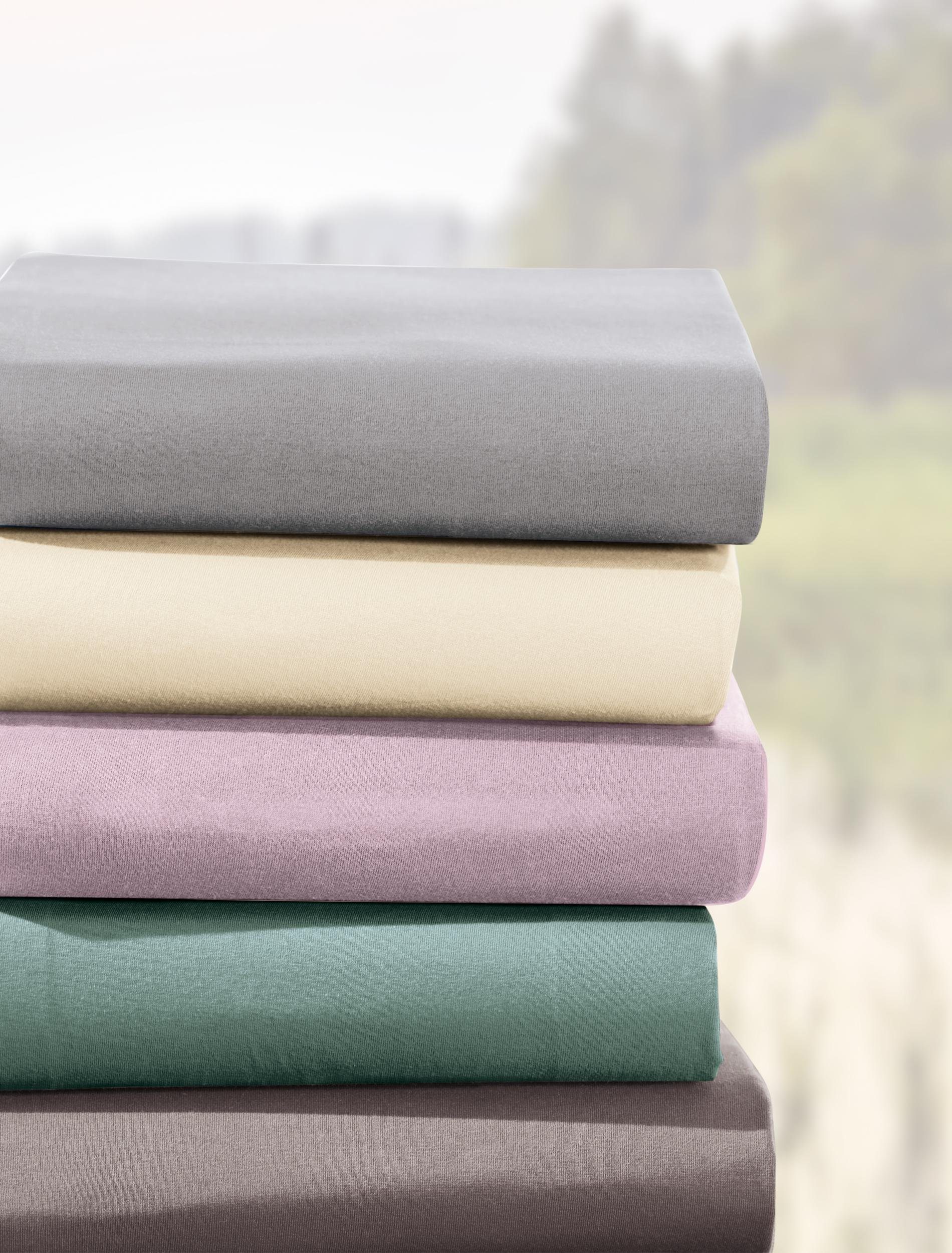 Irisette Spannbettlaken Mako-Jersey Spannbetttuch Jupiter 0008 100 x 200 cm orange, Baumwolle, Gummizug: Rundum, (1 Stück), Spannbettlaken Spannbettuch Bettlaken Spanner