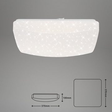 Briloner Leuchten LED-Sternenhimmel 3387-016, Sternenhimmel, LED fest verbaut, Neutralweiß, Deckenlampe, 37x37x10cm, Weiß, 18W, Wohnzimmer, Schlafzimmer, Küche