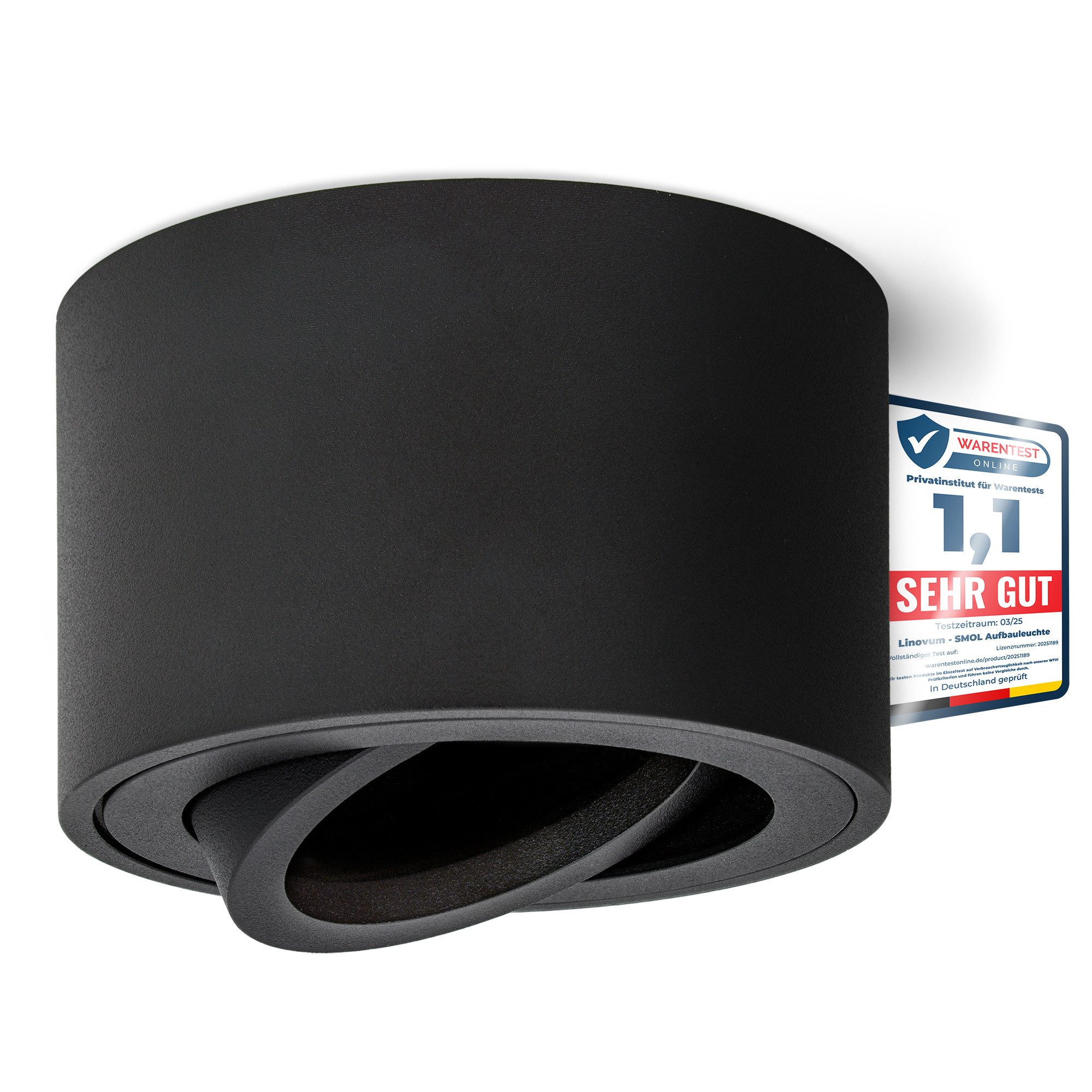 linovum LED Aufbaustrahler Schwenkbare Aufbauleuchten SMOL matt schwarz - Aufbauspot schwenkbar