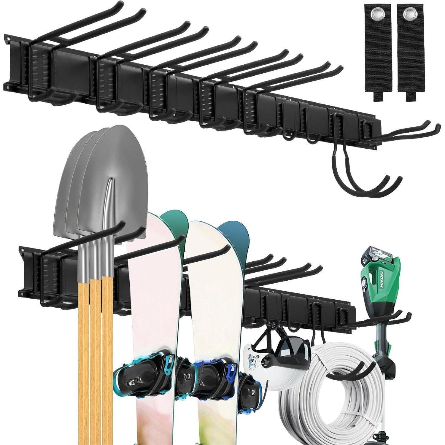 Werkzeughalter Garage Tool Management Wandregal mit 9 verstellbaren Haken 48 Zoll