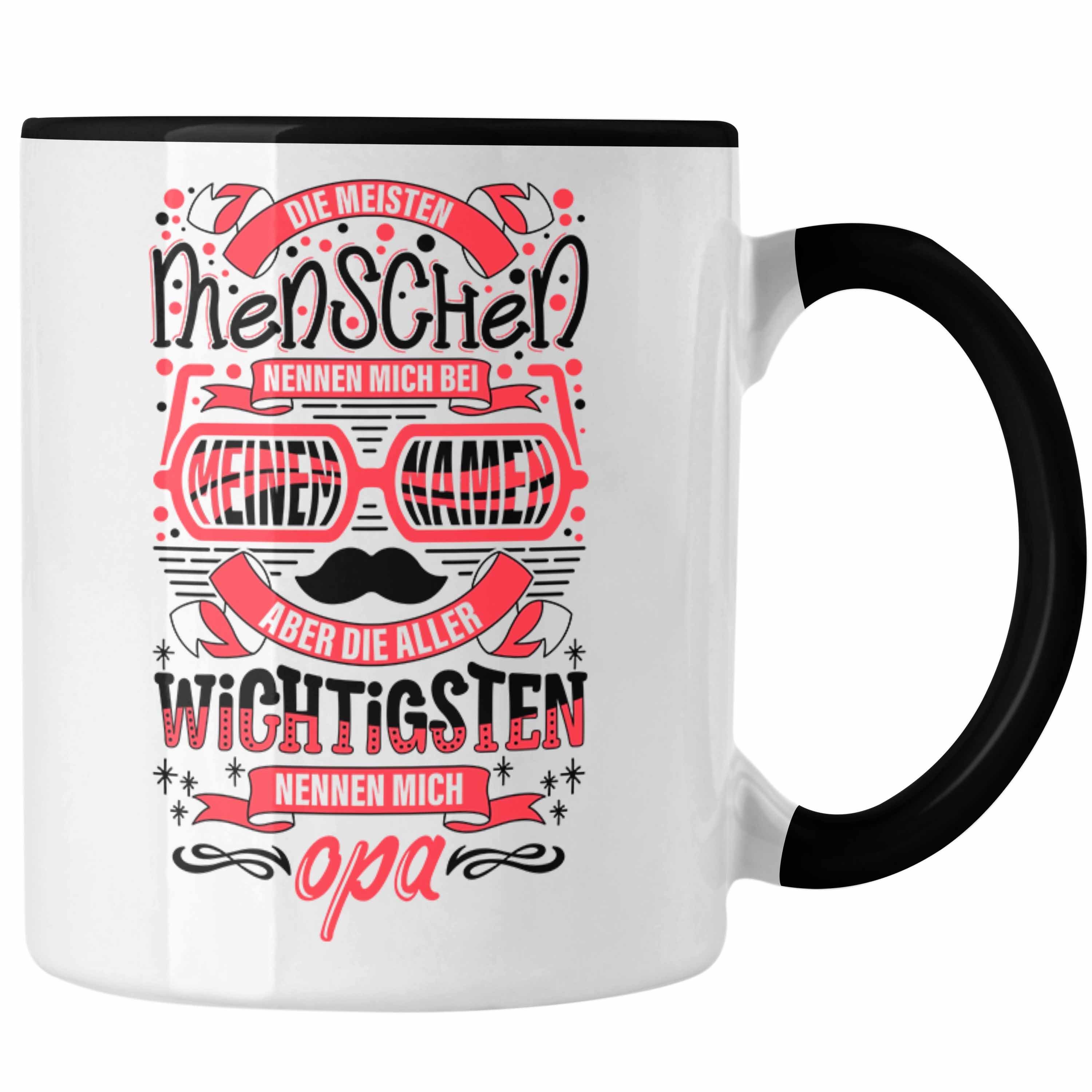 Trendation Tasse Trendation - Opa Tasse Geschenk von Enkel Enkelin Bester Opa Der Welt Tasse Geschenkidee Bester Opa Der Welt Schwarz