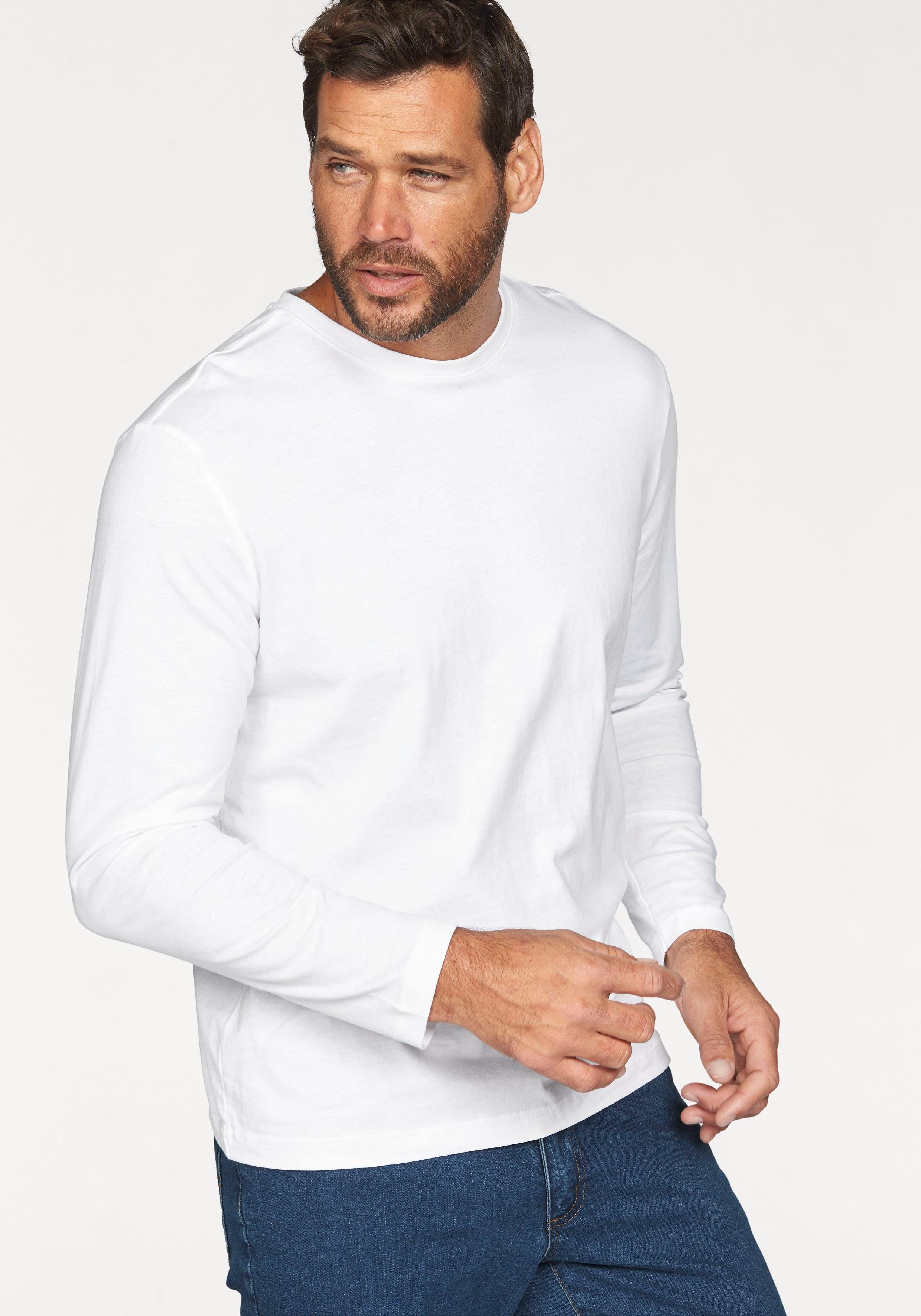 Man's World Langarmshirt neue Farbe ! (3er-Pack) Langarm, unifarben, aus Ba günstig online kaufen