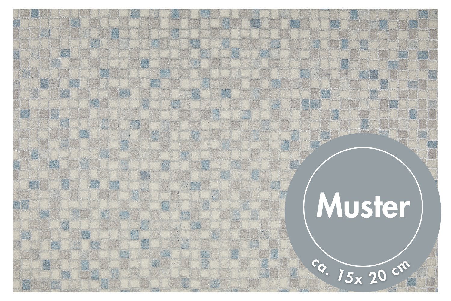 misento Vinylboden Arctic in Mosaik Fliesenoptik, für Feuchtraum- und Privatbereiche, PVC Bodenbelag Meterware 200/400 cm Breite, 2,8 mm Stärke