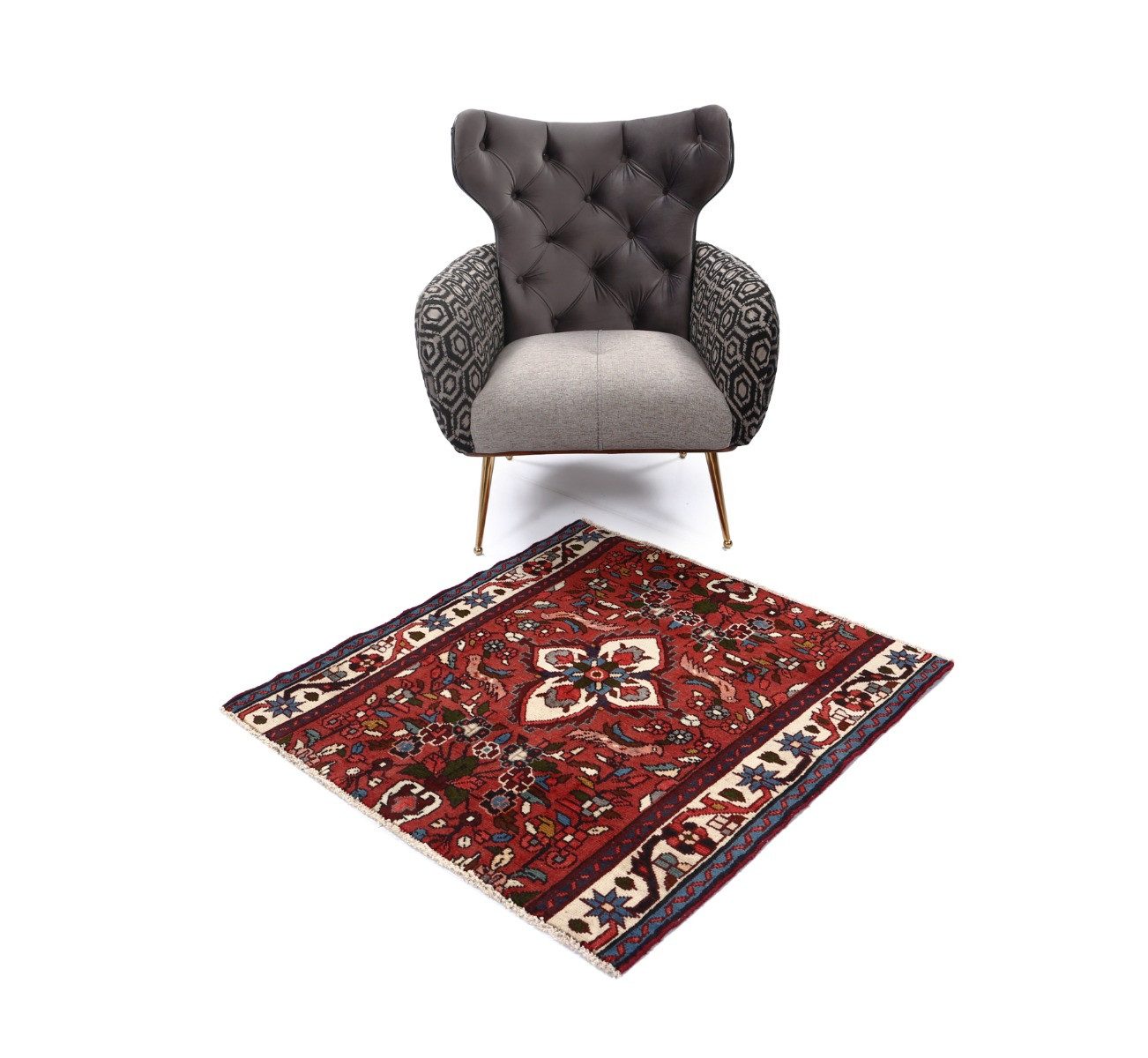 Carpet Avenue Teppich Hamadan (Teppichausschnitt) 103x98, Quadrat, Höhe: 9 mm