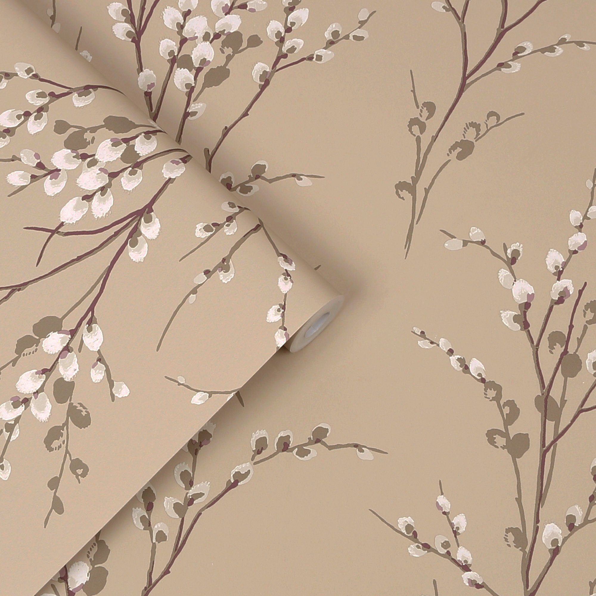 LAURA ASHLEY Vliestapete Pussy Willow, gemustert, FSC® zertifiziert, mit lebhaftem Druck, 10 Meter Länge
