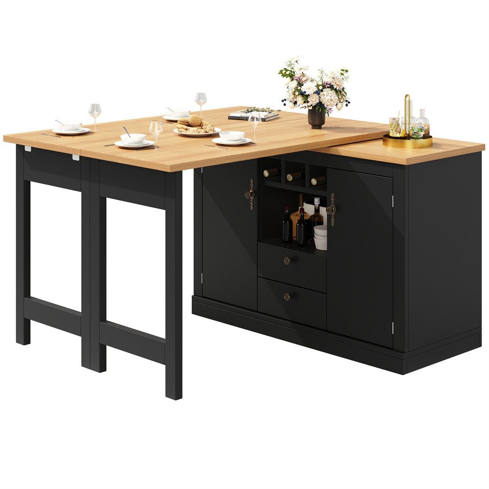 MODFU Bartisch Kücheninsel, Reversibel Tisch (Ausziehbarer Bartisch mit 360 günstig online kaufen