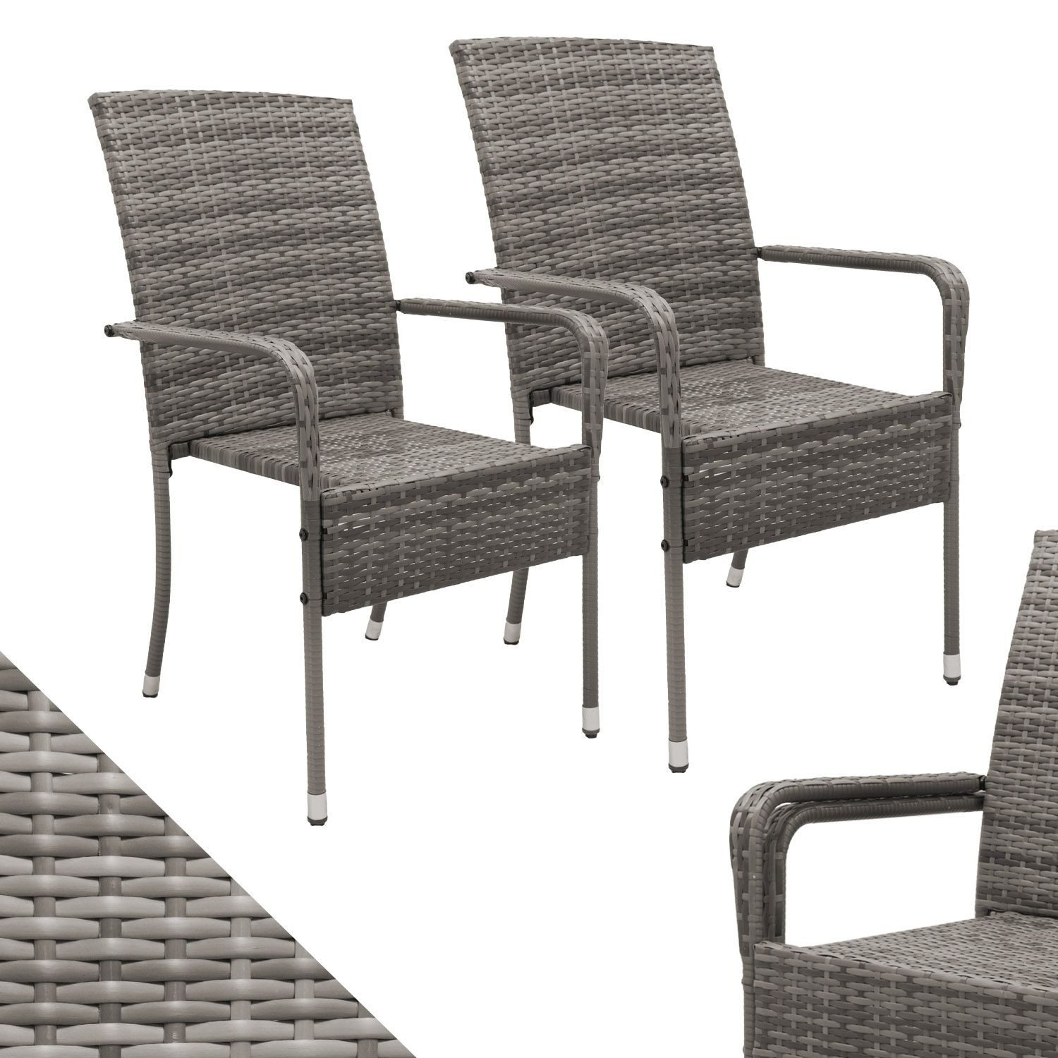 Juskys Gartenstuhl Yoro (2 St), stapelbar, günstig online kaufen