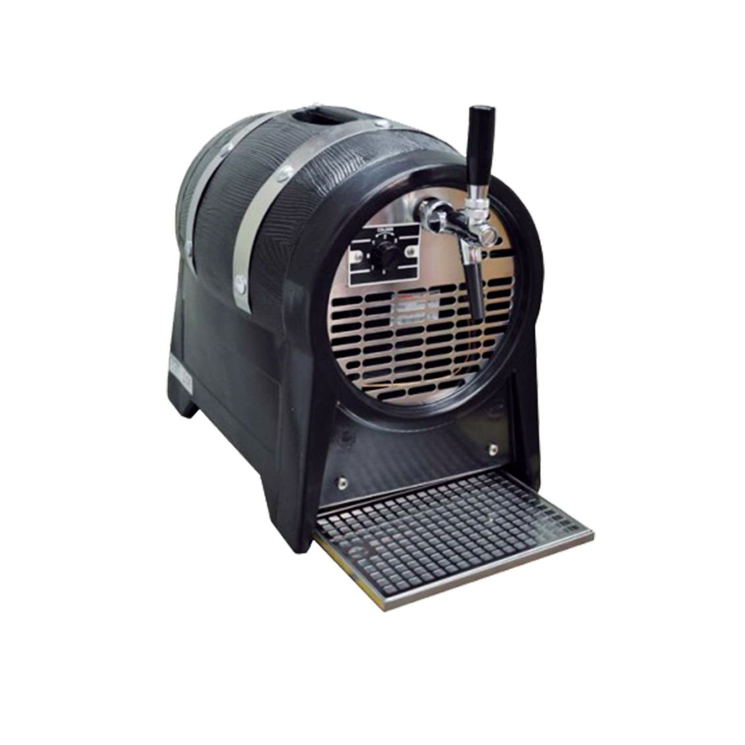 ich-zapfe Bierzapfanlage Partyfass 1-leitig, 60 L/h Zapfanlage mit Zierringen, Trockenkühlgerät