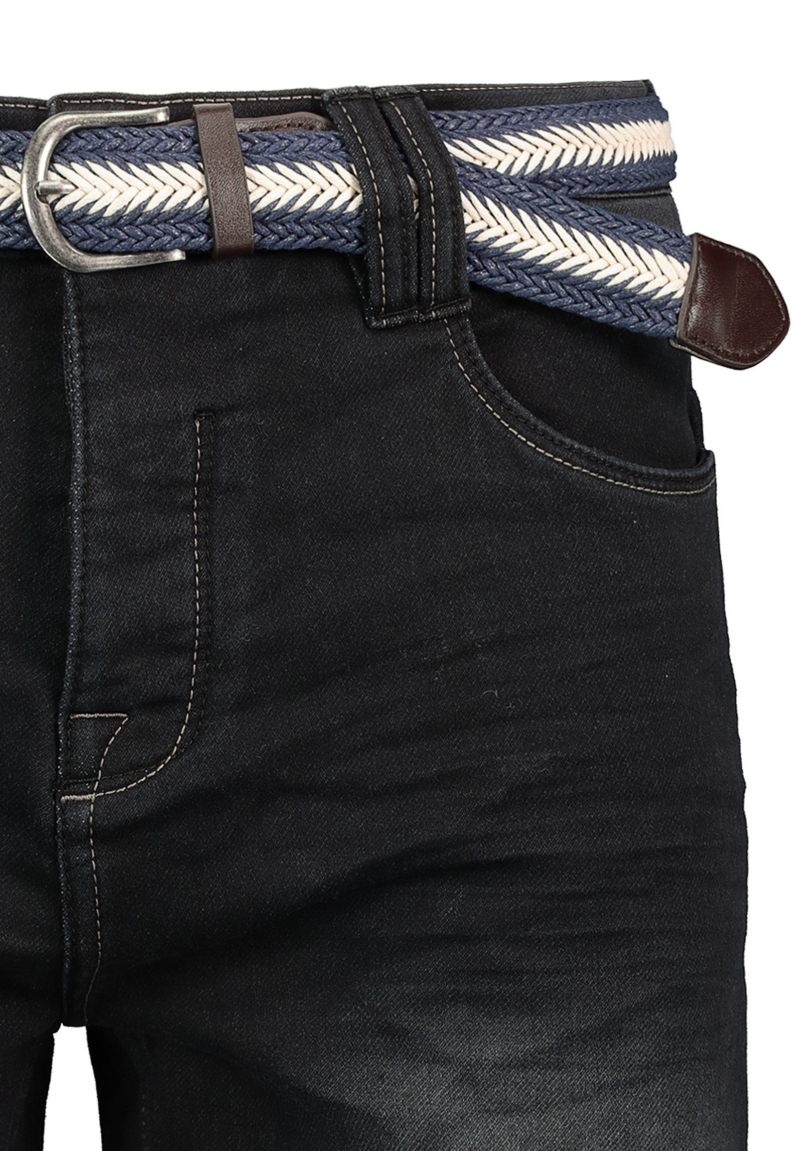 SUBLEVEL Jeansshorts Strapazierfähiges Material kaschiert modisch gestreift günstig online kaufen