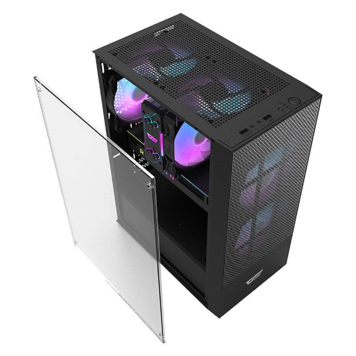 Darkflash PC-Gehäuse Computer-Gehäuse Stilvolles Design mit gehärtetem Glas und RGB-Lüftern, (1 St)