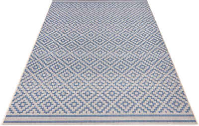 Teppich Raute, NORTHRUGS, rechteckig, Höhe: 8 mm, In-& Outdoor, Wetterfest, Balkon, Garten, Wohnzimmer, Terrasse, Raute