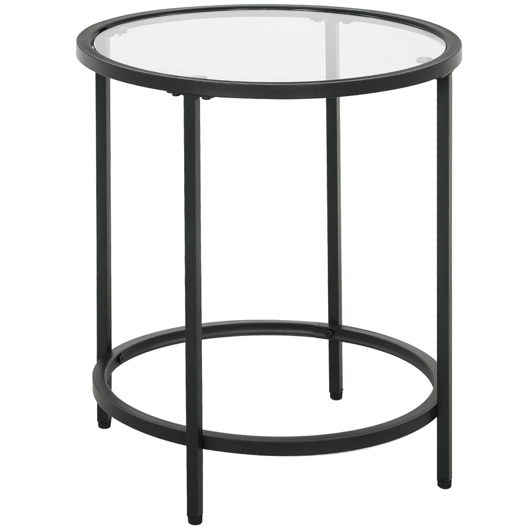 HOMCOM Beistelltisch mit Tischplatte aus Glas, günstig online kaufen