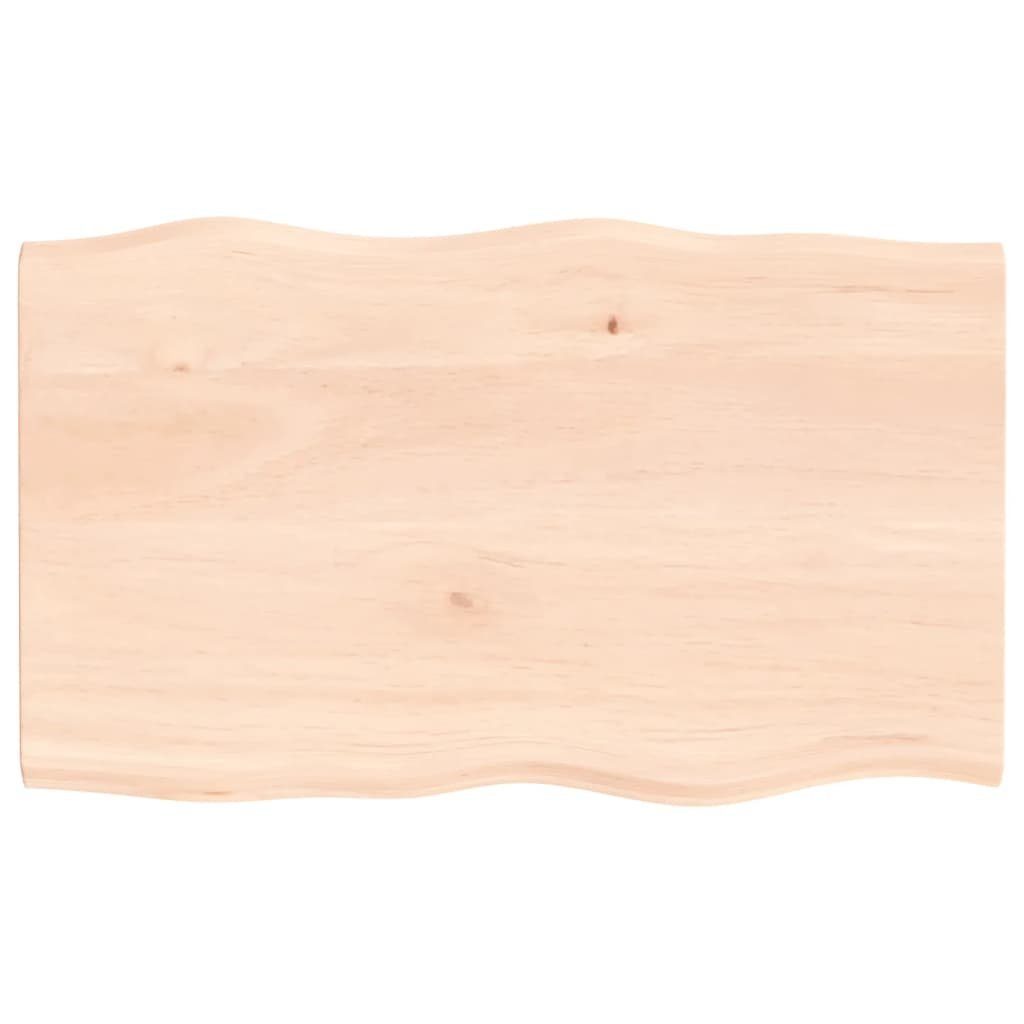furnicato Tischplatte 100x60x2 cm Massivholz Eiche Unbehandelt Baumkante (1 St)