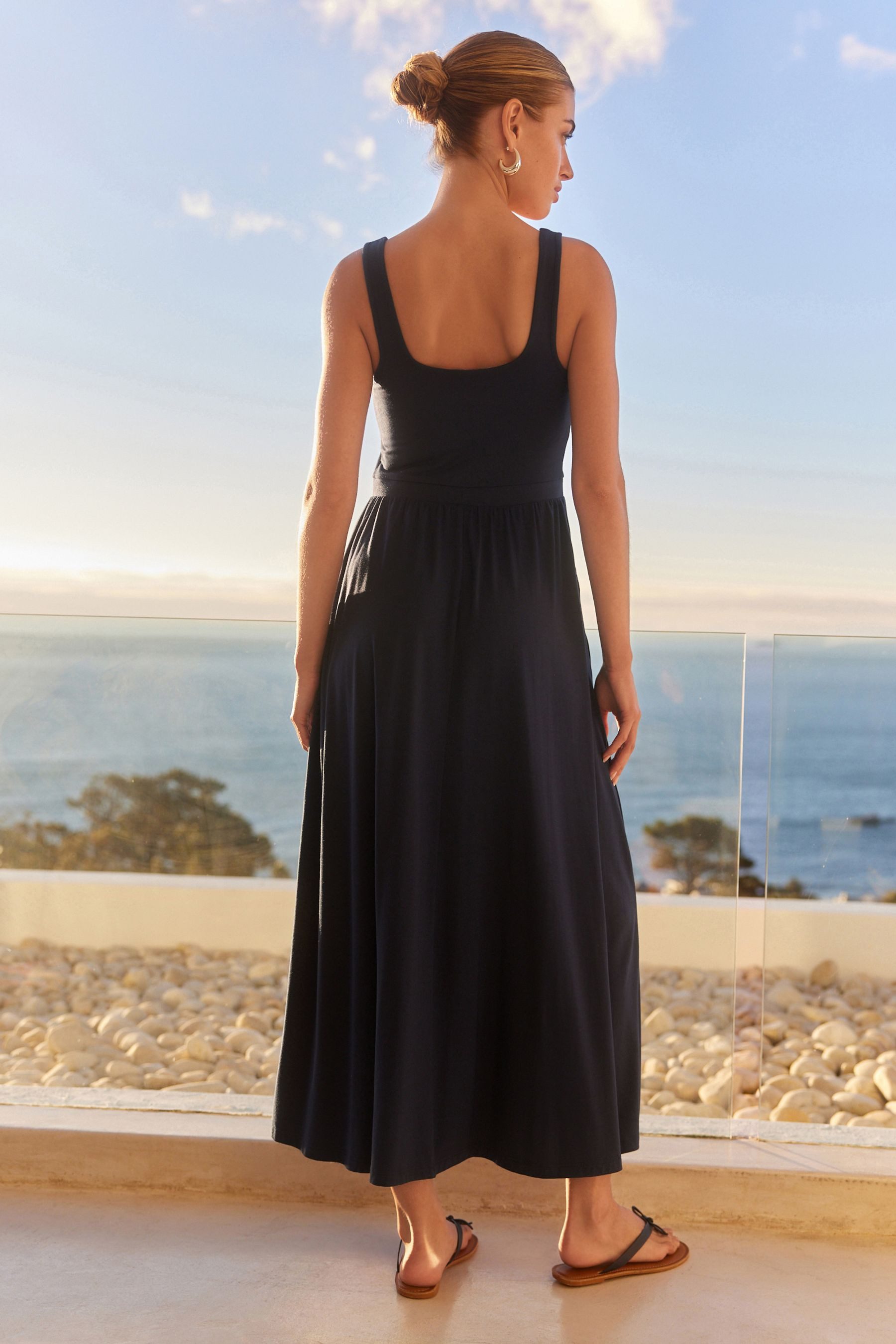 Next Jerseykleid Sommerliches, tailliertes Jersey-Kleid (1-tlg) günstig online kaufen