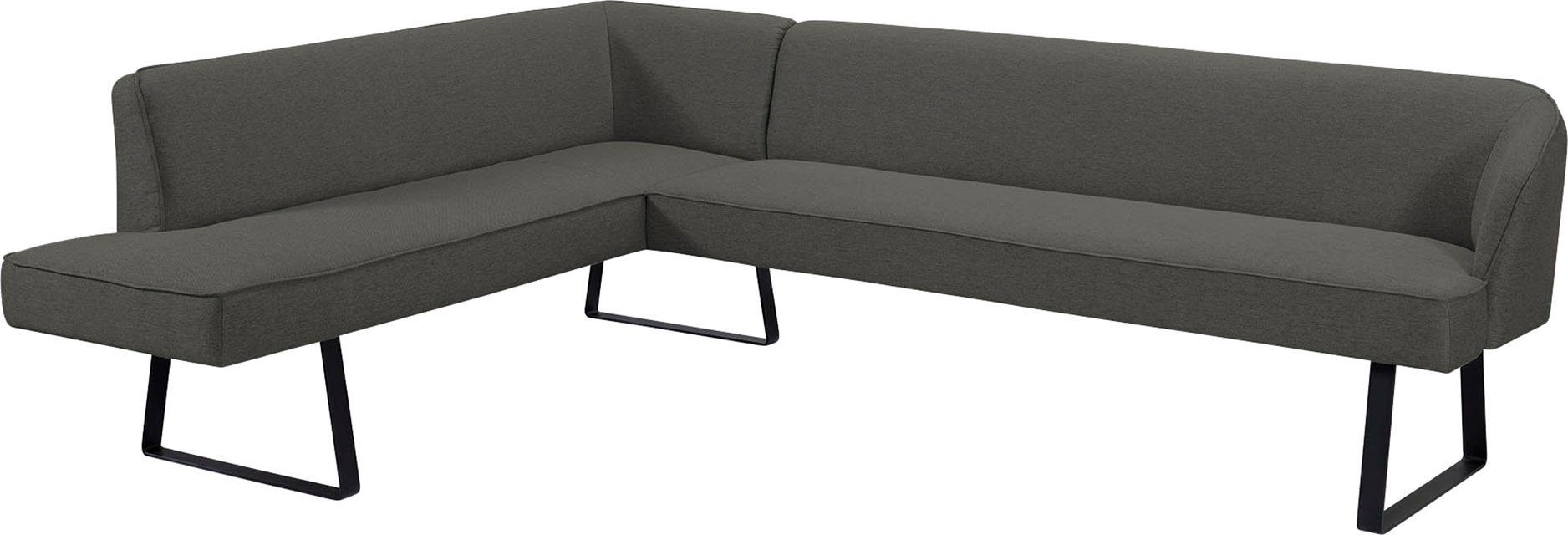 exxpo - sofa fashion Eckbank Americano, mit Keder und Metallfüßen, Bezug in verschiedenen Qualitäten