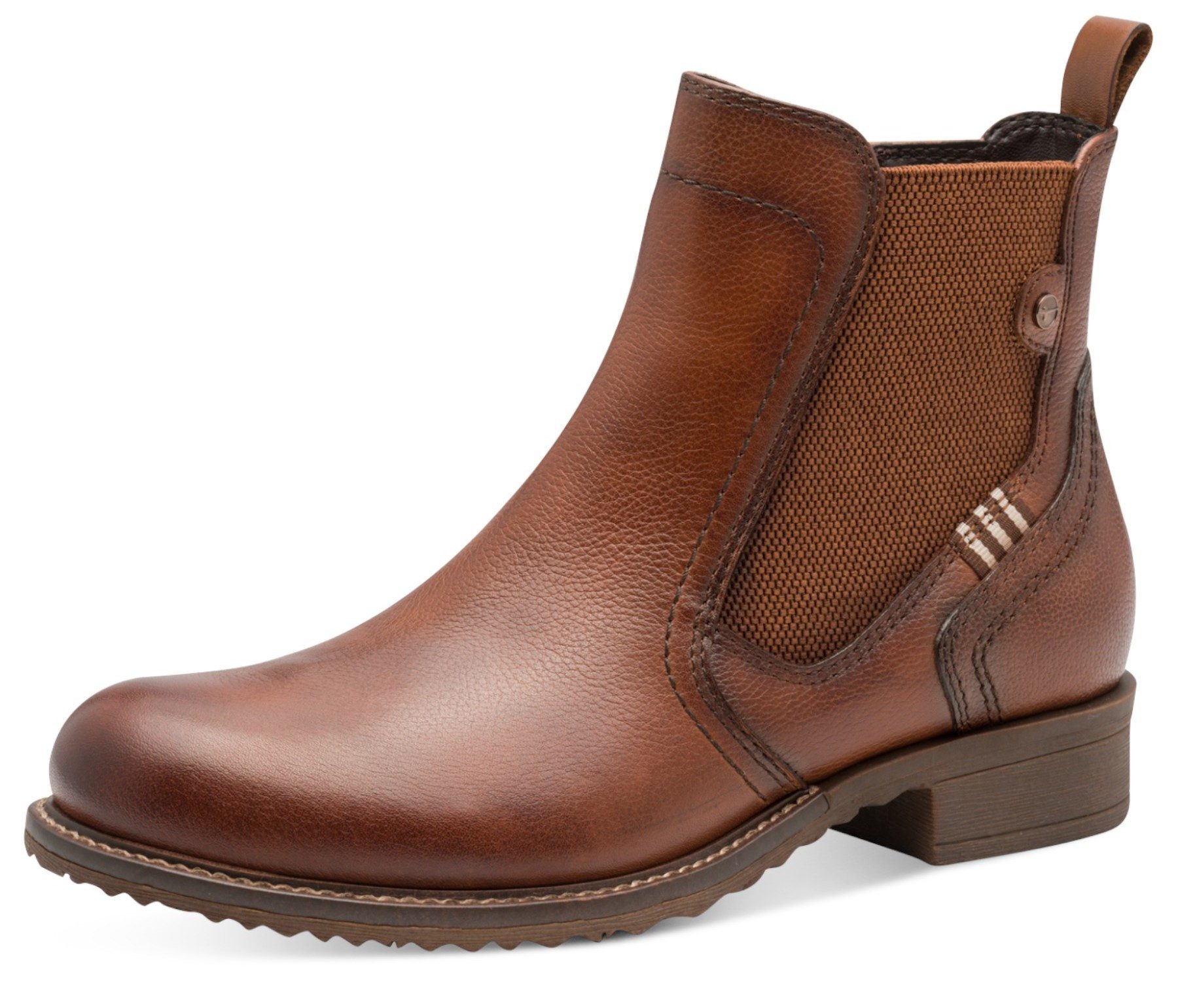 1-25821-45 348 Cognac Leather Stiefelette