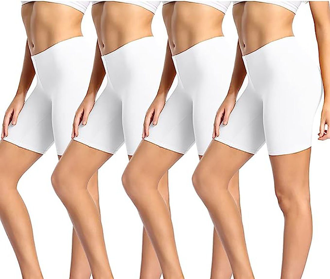 Shorts Radlerhose CTGtree Shorts weiß Unterhosen Baumwolle Damen 4 Hoher Stück