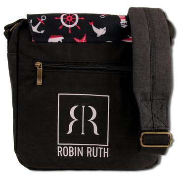 Robin Ruth Umhängetasche Robin Ruth Umhängetasche Baumwolle (Umhängetasche), Umhängetasche Baumwolle, Polyester, schwarz, rot ca. 23cm hoch