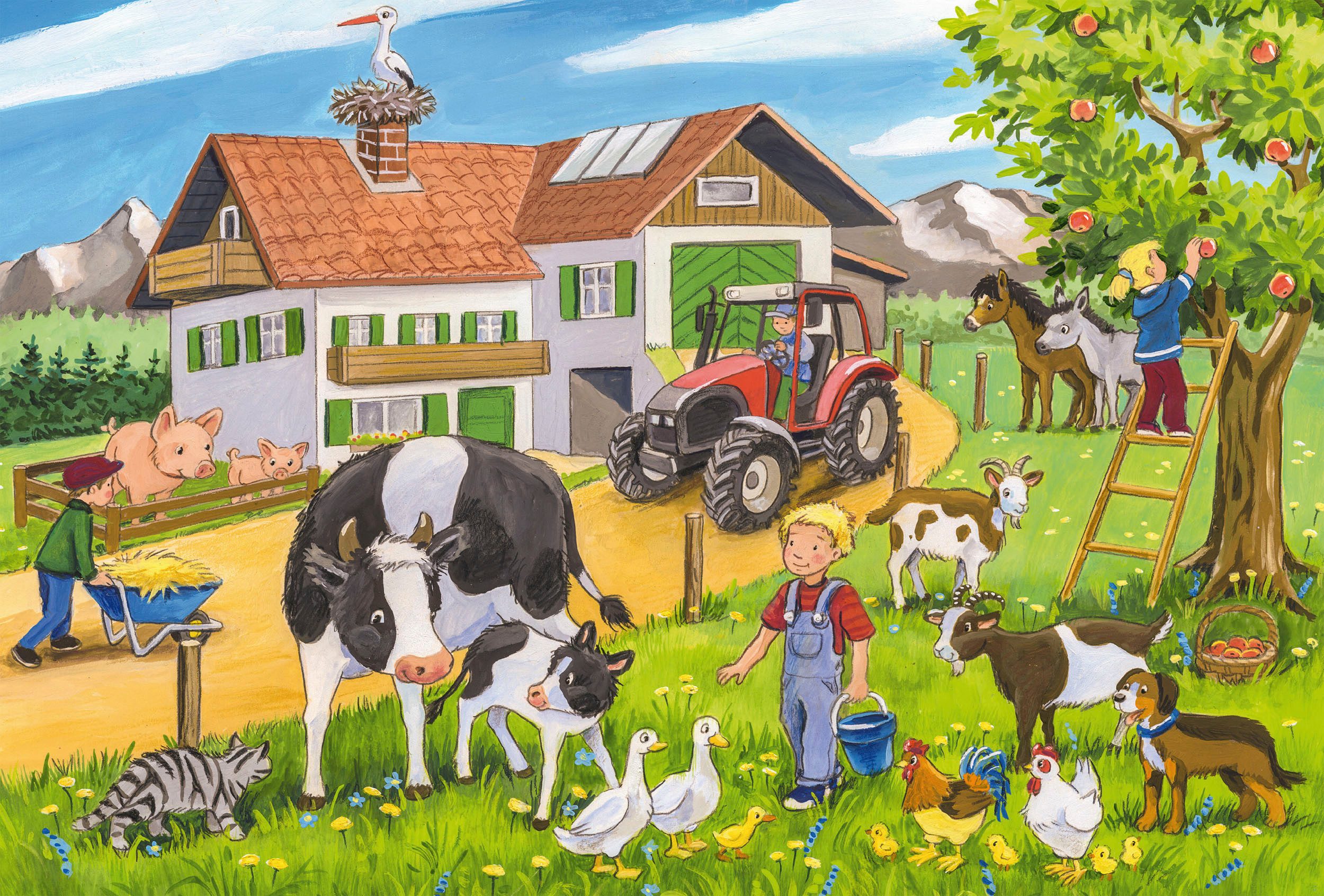 Schmidt Spiele Puzzle Auf dem Bauernhof, 72 Puzzleteile, 3x24 Teile