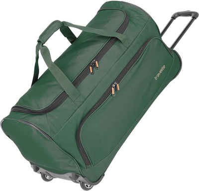 travelite Reisetasche Basics Fresh, 71 cm, dunkelgrün, Duffle Bag Reisegepäck Sporttasche Reisebag mit Trolleyfunktion