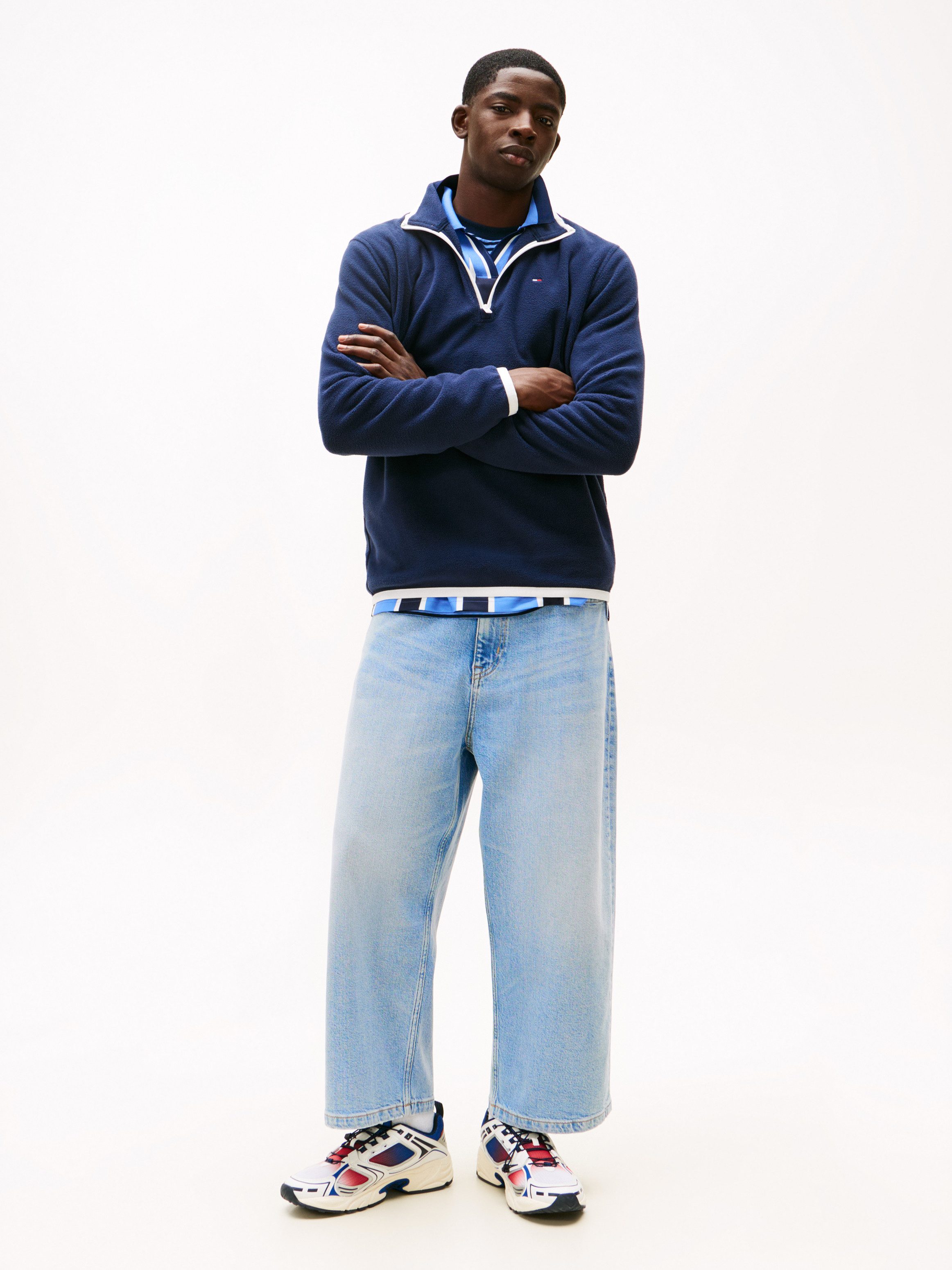 Tommy Jeans Fleecepullover TJM FLAG POLAR FLEECE normale Passform, Troyer