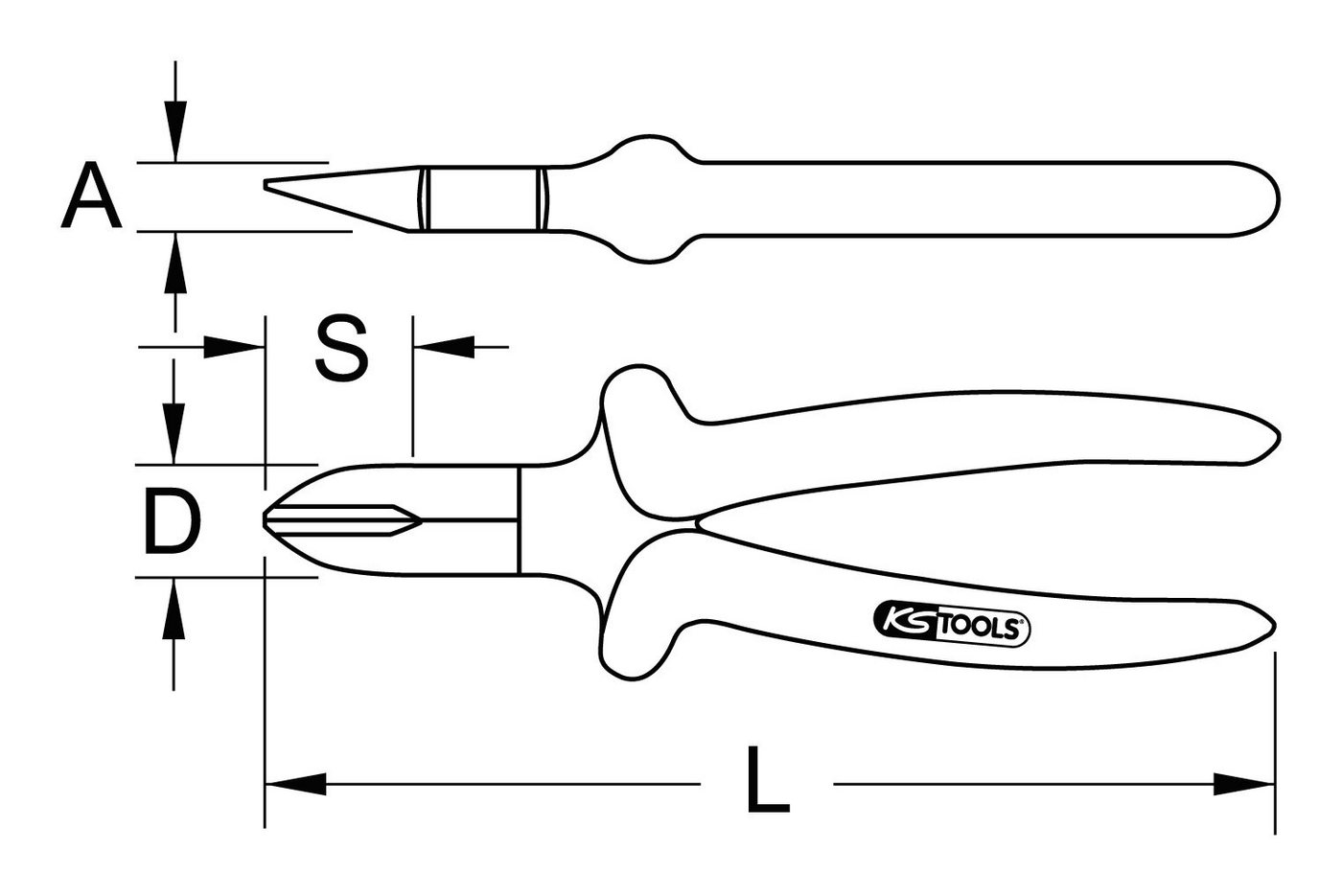 Thumbnail - KS Tools Seitenschneider, 1000V beschichteter Arbeitskopf 160 mm