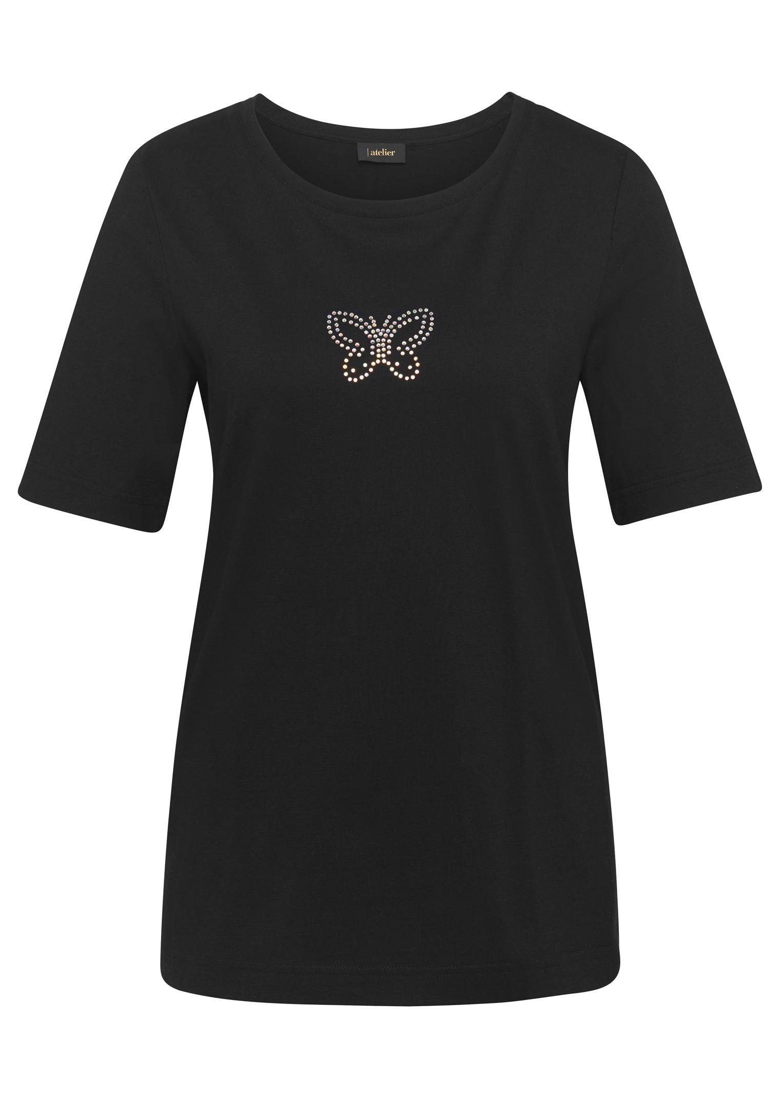 GOLDNER T-Shirt »T-Shirt mit Glitzersteinchen-Applikation« Ohne