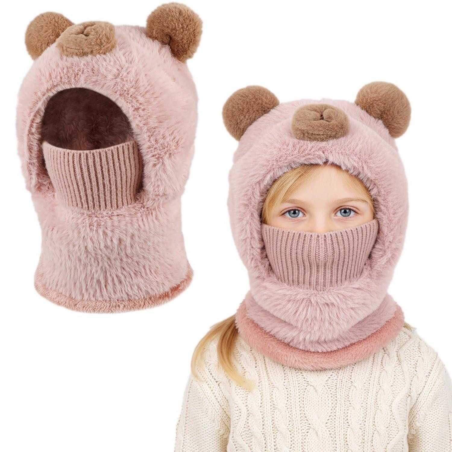 LuxusKollektion Sturmhaube Sturmhaube Kinder Thermo Winddicht Balaclava Skimaske Rosa