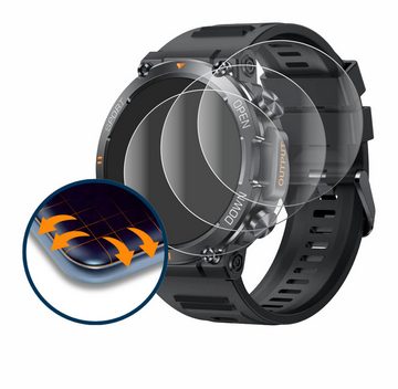 Savvies Full-Cover Schutzfolie für Akkee Smartwatch 1.39", Displayschutzfolie, 4 Stück, 3D Curved klar