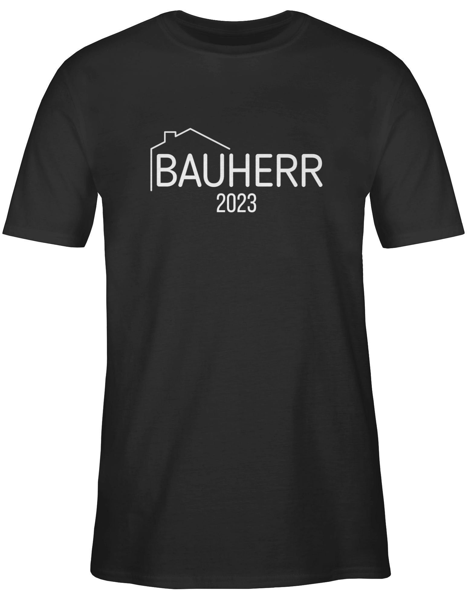 weiß T-Shirt 01 Geschenke Männer 2023 Schwarz & Herren Shirtracer Bauherr