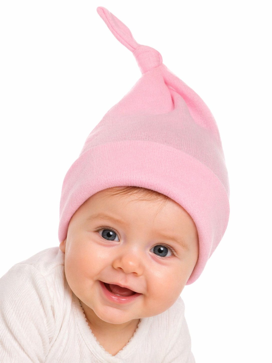 Erstlingsmütze Mütze für Neugeborene Knotenmütze Baby in Rosa oder Blau