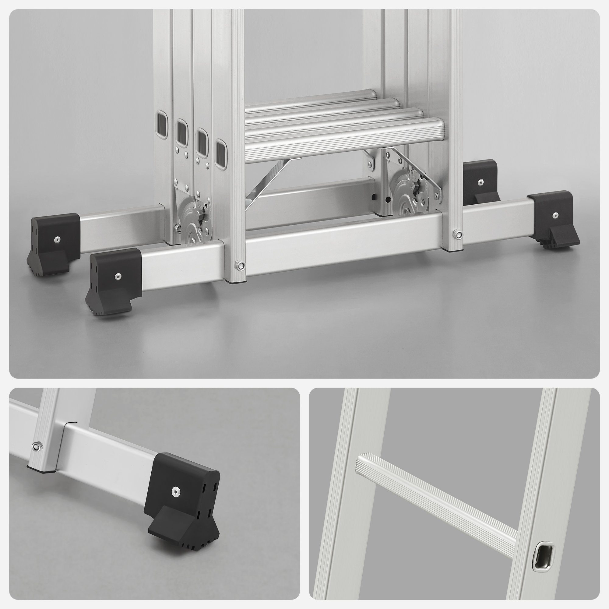 SONGMICS Multi-Purpose Ladder GLT36M, Multi-Purpose Ladder, Step Ladder, Aluminum Ladder, Household Ladder, up to 150 kg