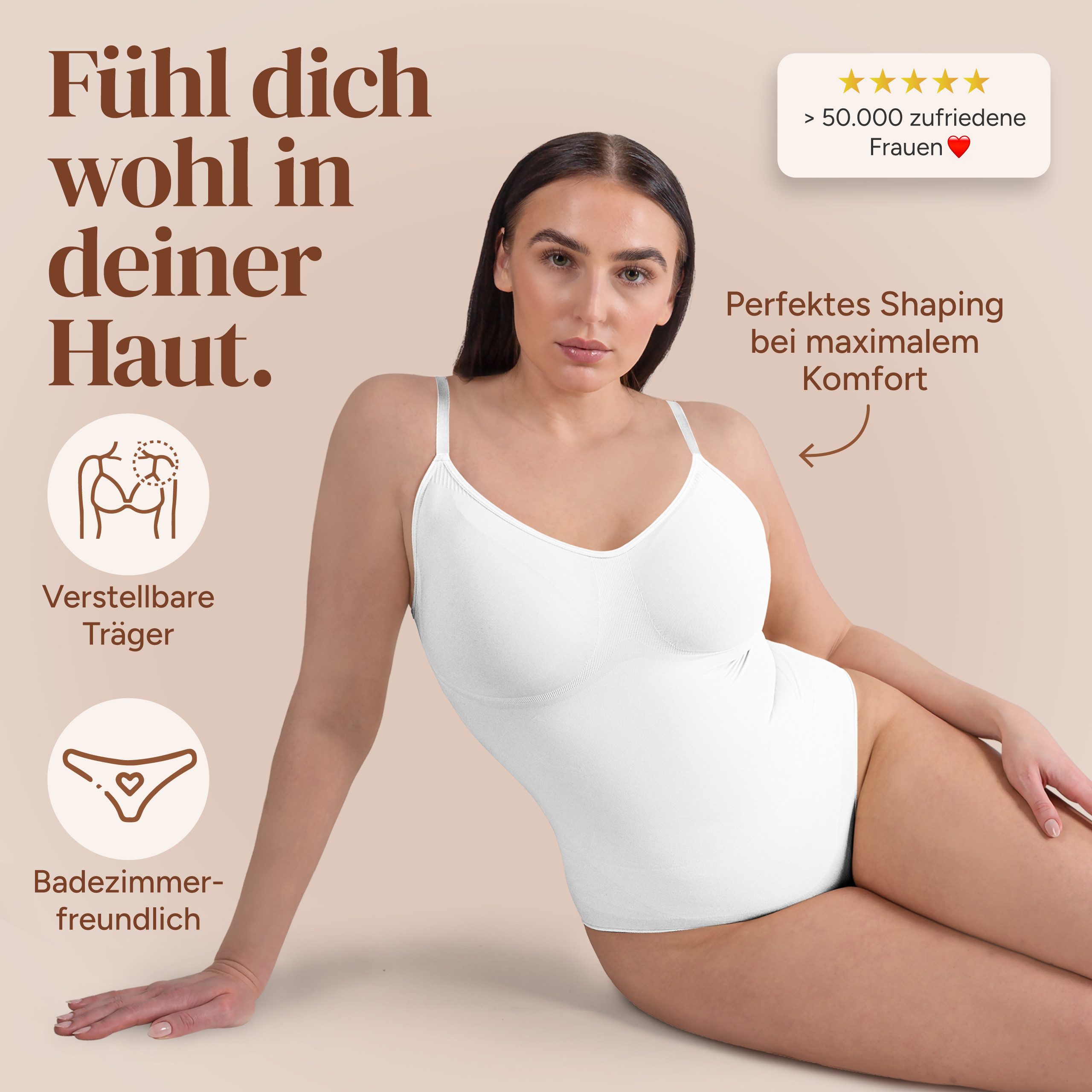 myshape Shaping-Body Bodysuit Shapewear Damen mit Slip – Bauchweg & Po-Lift Effekt