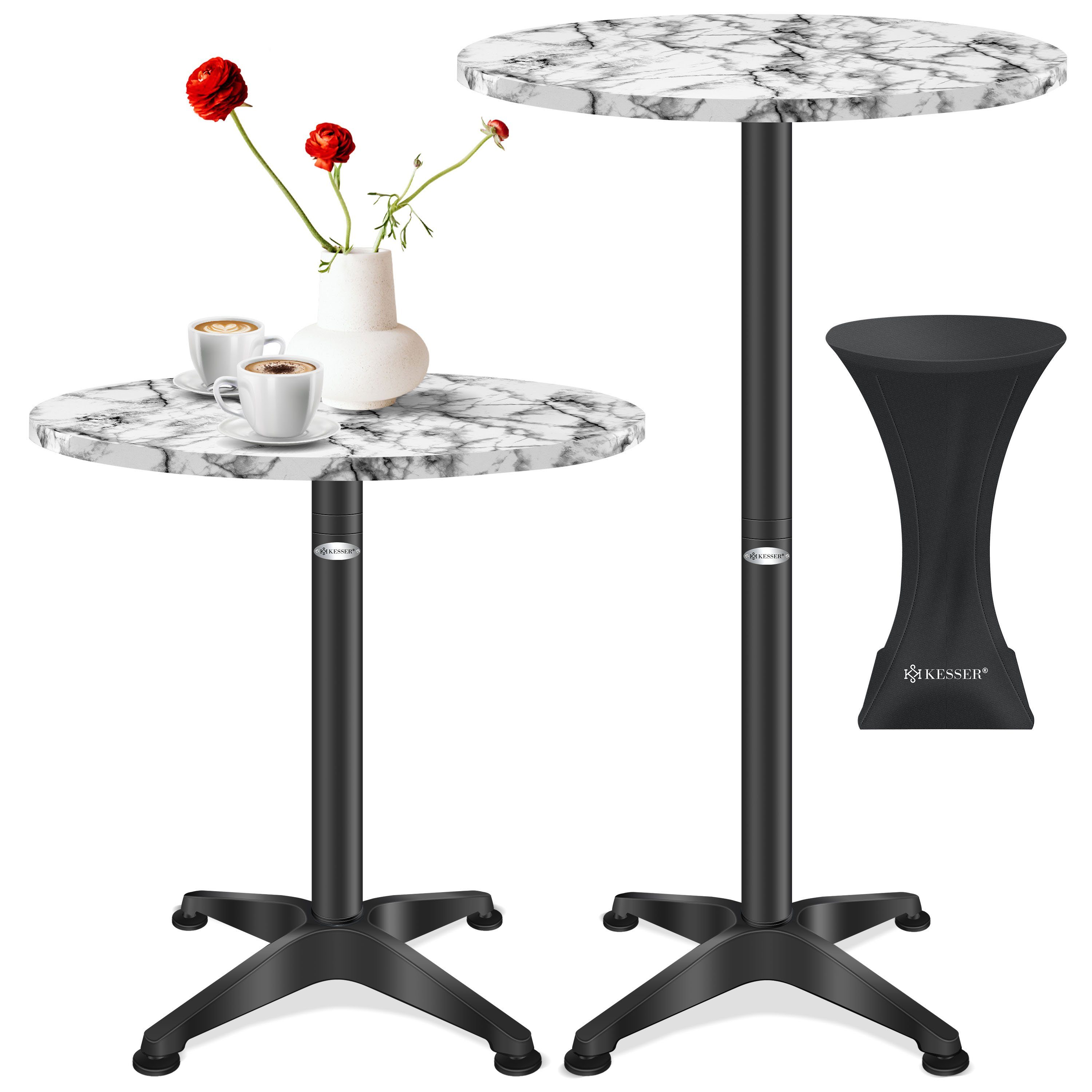 KESSER Bistrotisch, 2in1 Stehtisch Bistrotisch Aluminium Edelstahlplatte