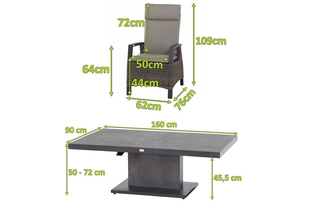 Siena Garden Gartenlounge-Set Corido/Bellani Grau