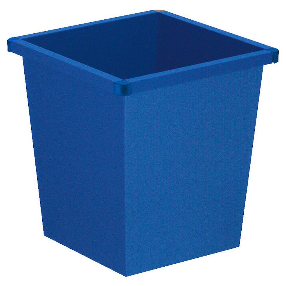 PROREGAL® Papierkorb Viereckiger Papierkorb mit Stoßecken aus Kunststoff, 27L, Blau