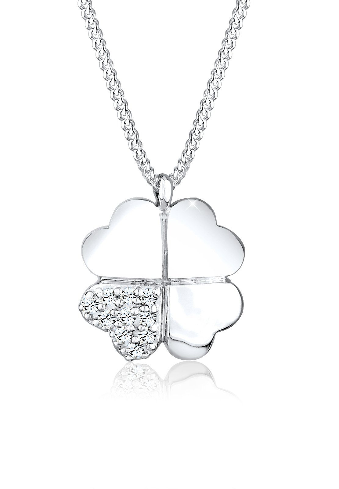 Elli Collierkettchen Kleeblatt mit Kristallen von Swarovski® 925 Sterling Silber