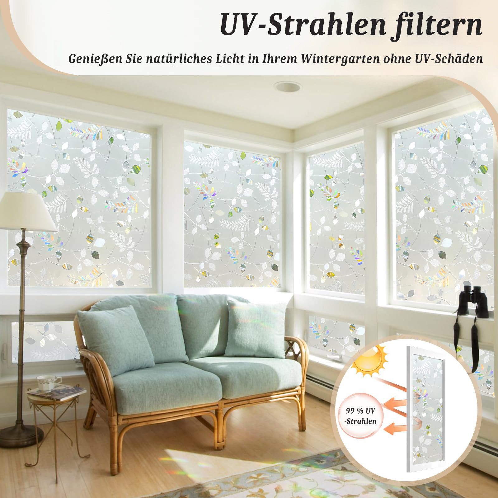 Coonoor Fensterfolie Mattes blumenfensterfolien, 3D Fensterfolie, günstig online kaufen