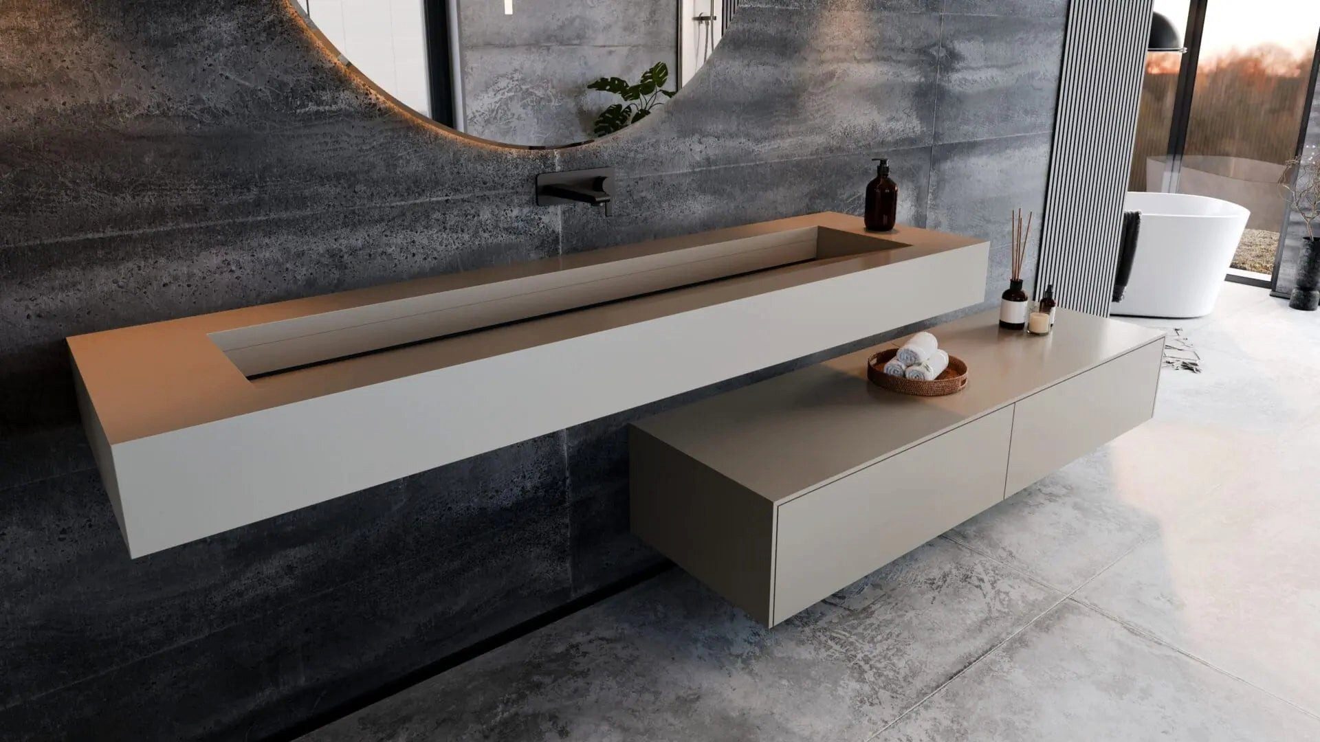 Henneke Waschtisch Corian® CuttingEdge, Fugenlos aus Mineralwerkstoff