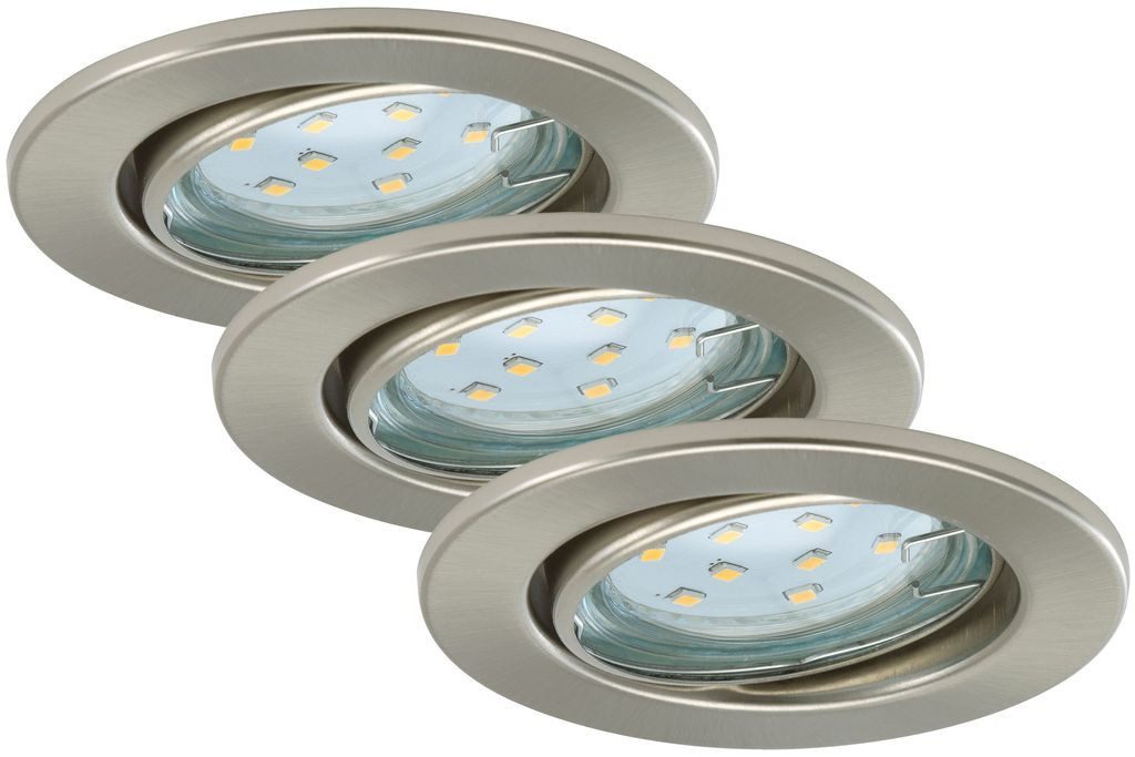 Briloner Leuchten LED Einbaustrahler 7225-032, LED wechselbar, 2700K - Extra-Warmweiß, matt-nickel, GU10, Einbaustrahler, Einbauspot