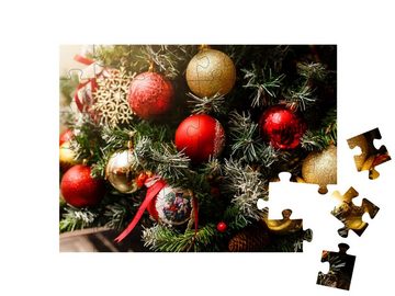 puzzleYOU Puzzle Weihnachten: schön geschmückter Weihnachtsbaum, 48 Puzzleteile, puzzleYOU-Kollektionen Weihnachten