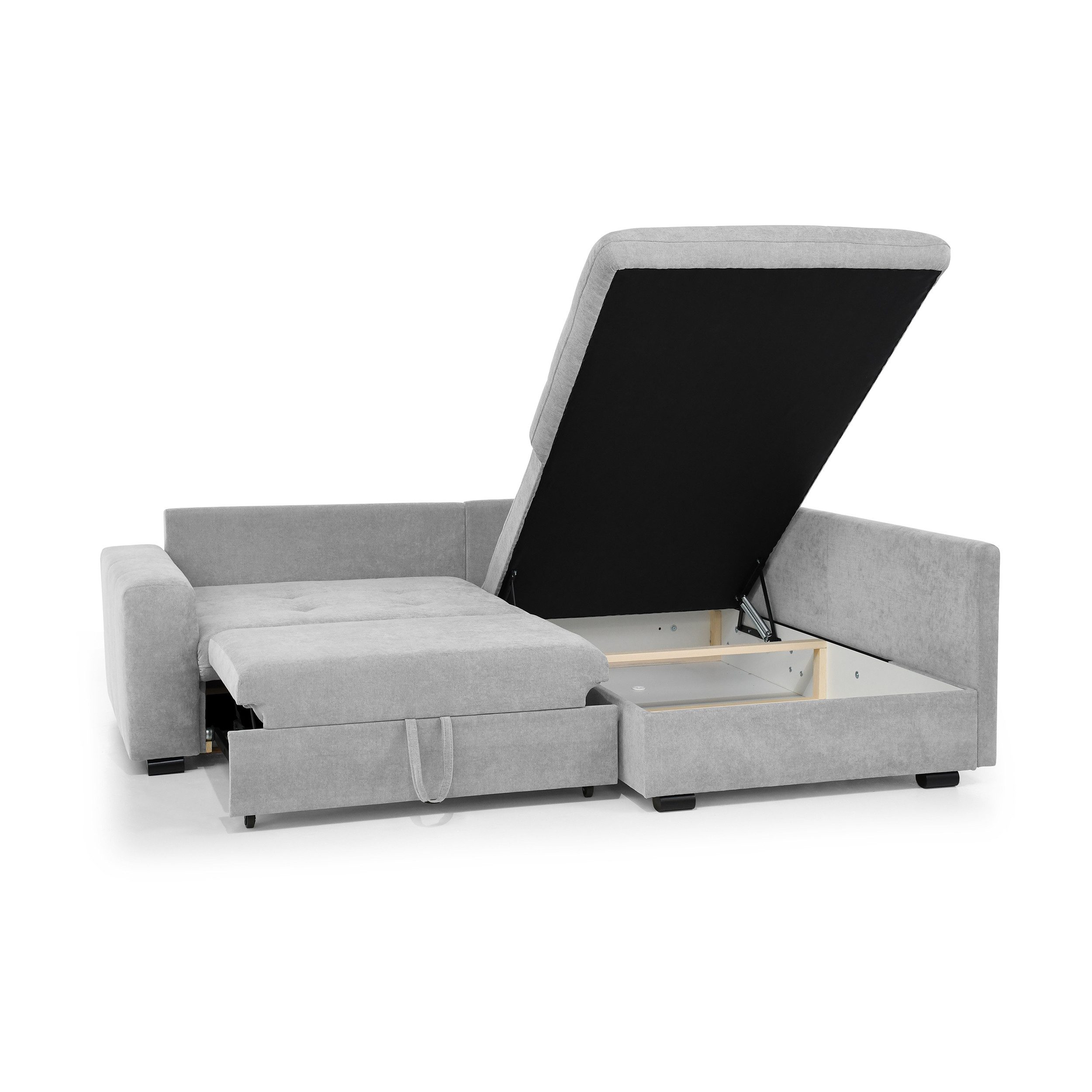 Beautysofa Ecksofa RAMO mit Schlaffunktion 160x200 cm, im Set mit Topper