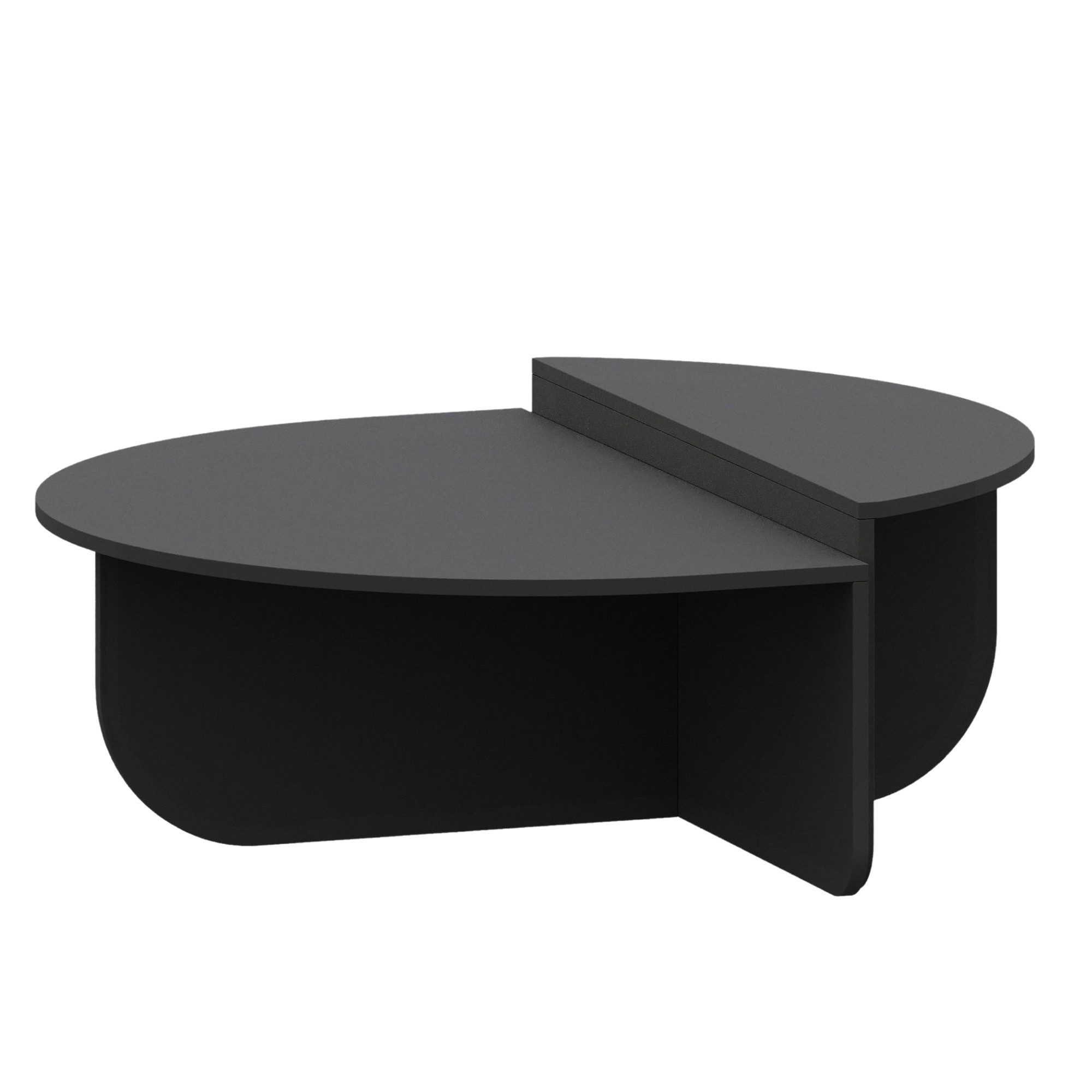 en.casa Couchtisch, »Tondesdaslo« mit doppelter Tischplatte 90x90x35 cm Dunkelgrau