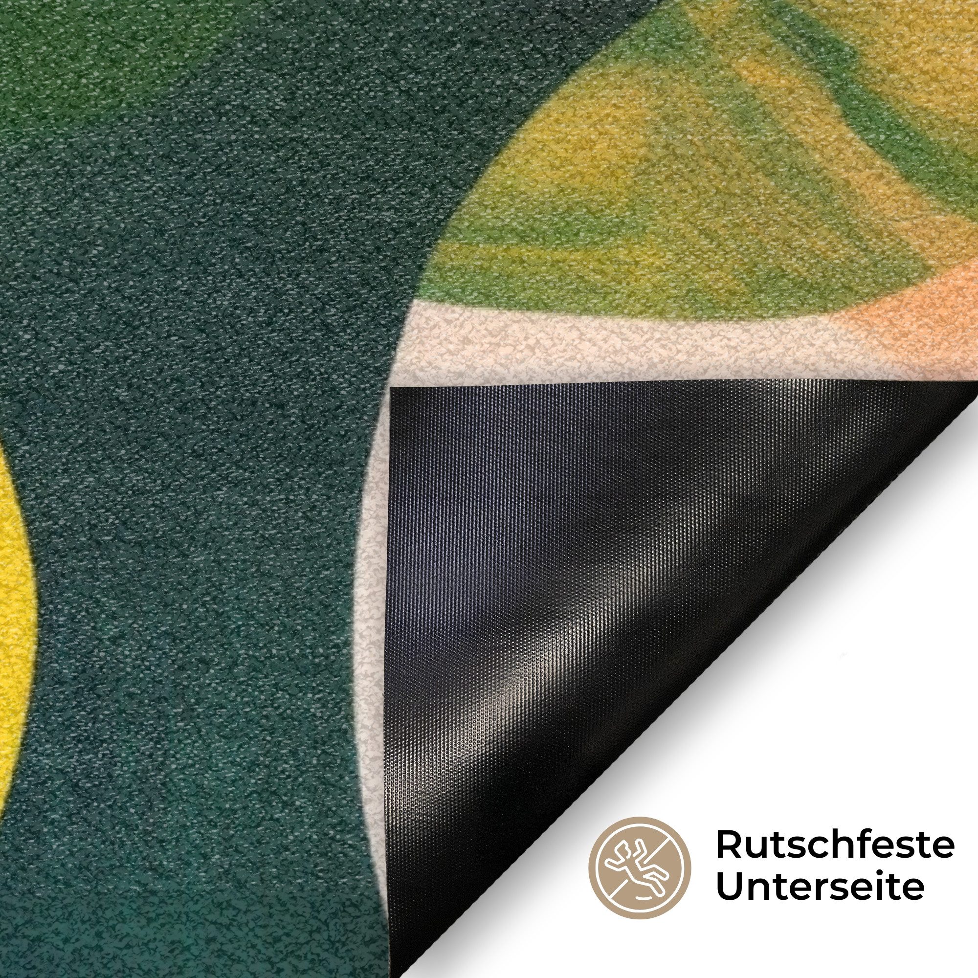 MuchoWow Fußmatte Abstrakt - Gelb - Rosa - Grün, Rechteckig, innen Schmutzfangmatte, Tür, Schmutzfänger Flur, Teppich, 60x40 cm