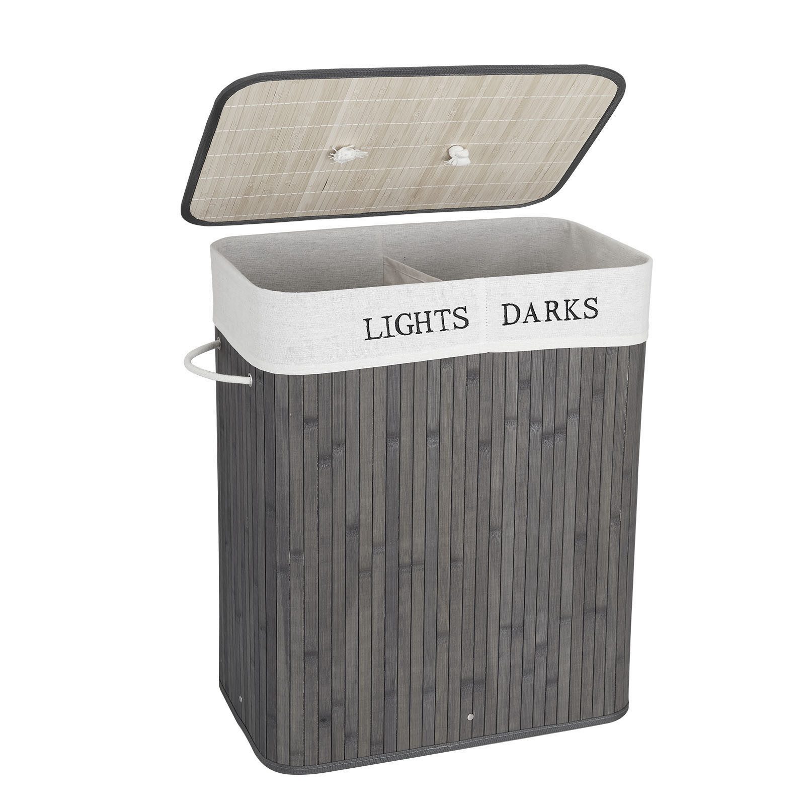 Mondeer Wäschekorb 100L (1 St), aus Bambus Faltbarer Wäschesammler mit 2 Fä günstig online kaufen