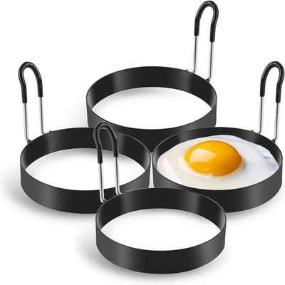 Fivejoy Pfannkuchenplatten Spiegeleiform Edelstahl Ei Ring 4 Stück Antihaft Runde Omelettform
